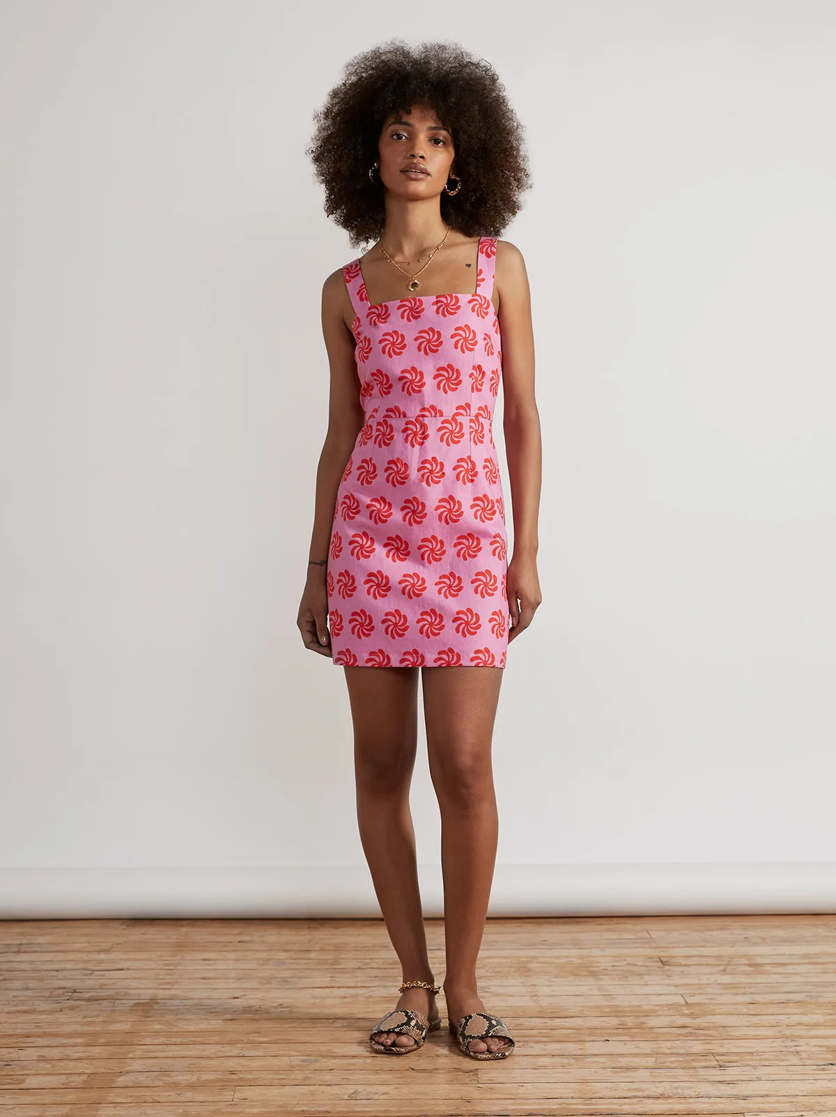Ivy Pink Geo Floral Mini Dress sold by KITRI Studio