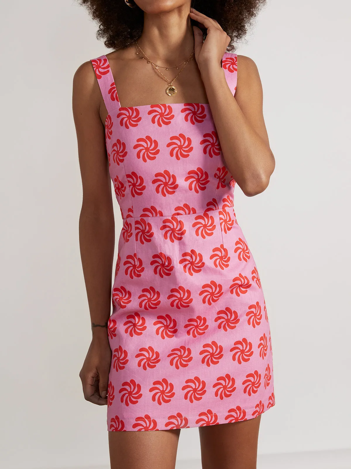 Ivy Pink Geo Floral Mini Dress sold by KITRI Studio product image thumbnail 3