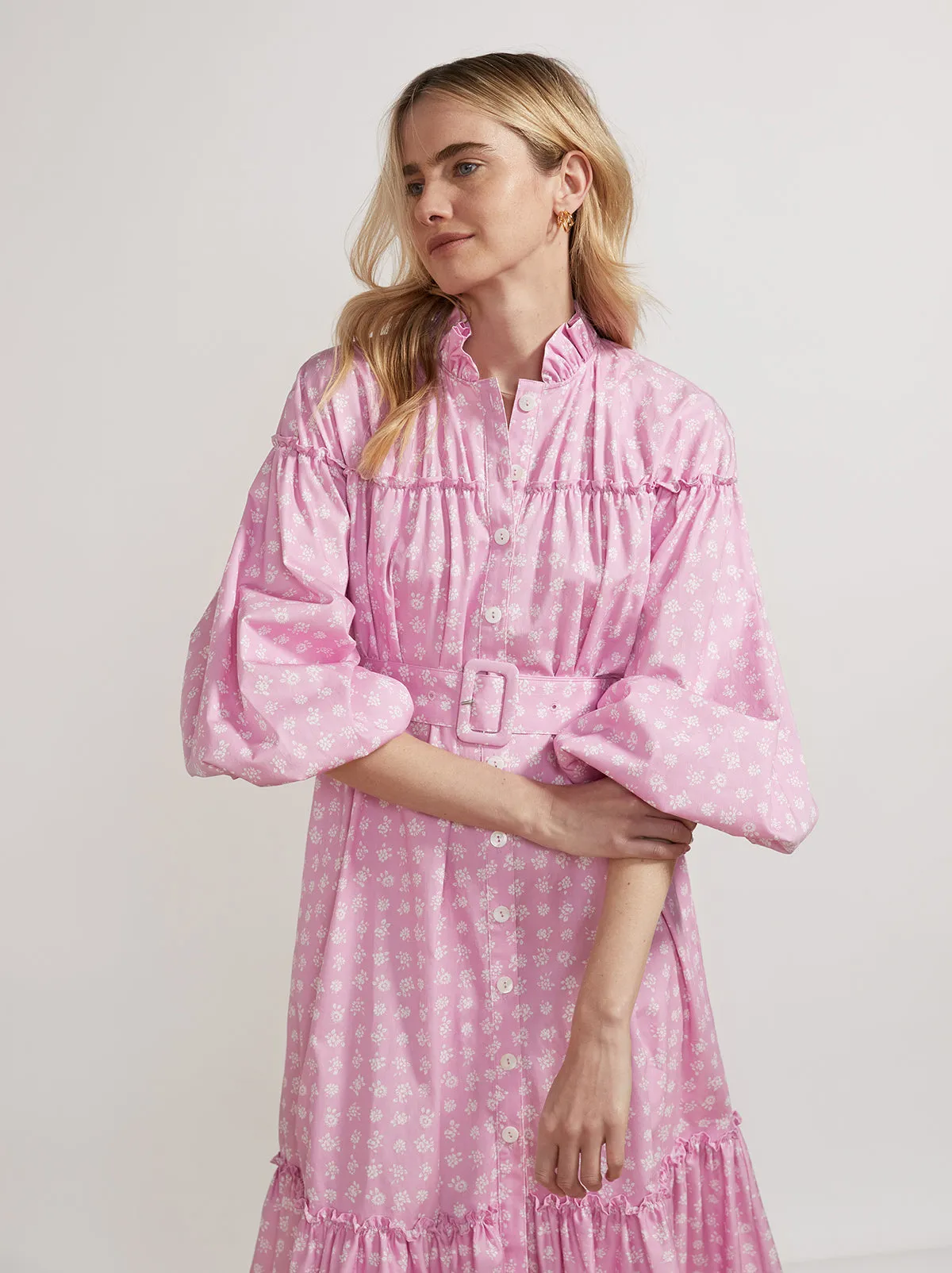 Joni Pink Floral Cotton Dress sold by KITRI Studio product image thumbnail 3