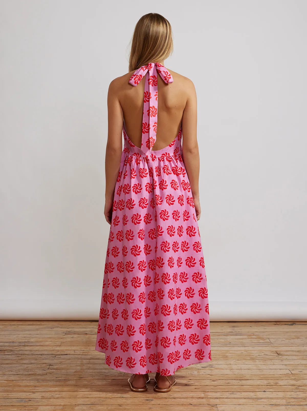 Freya Pink Geo Floral Halter Neck Maxi Dress sold by KITRI Studio product image thumbnail 4