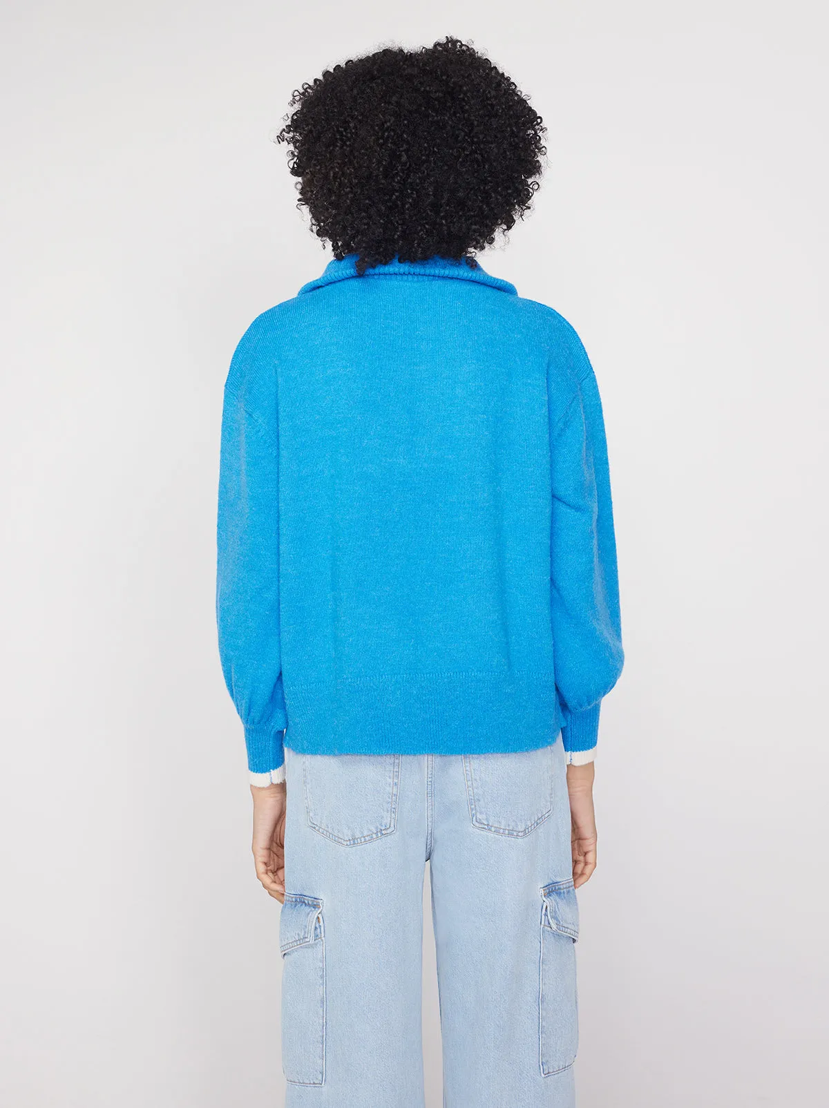 Lorna Azure Blue Alpaca Blend Zip Up Sweater sold by KITRI Studio product image thumbnail 2