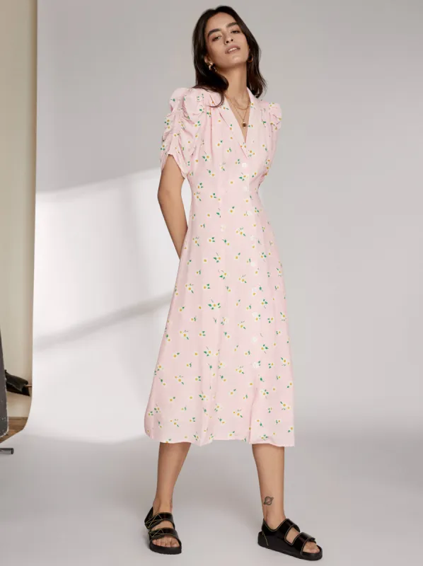 Maguire Pink Floral Dress sold by KITRI Studio