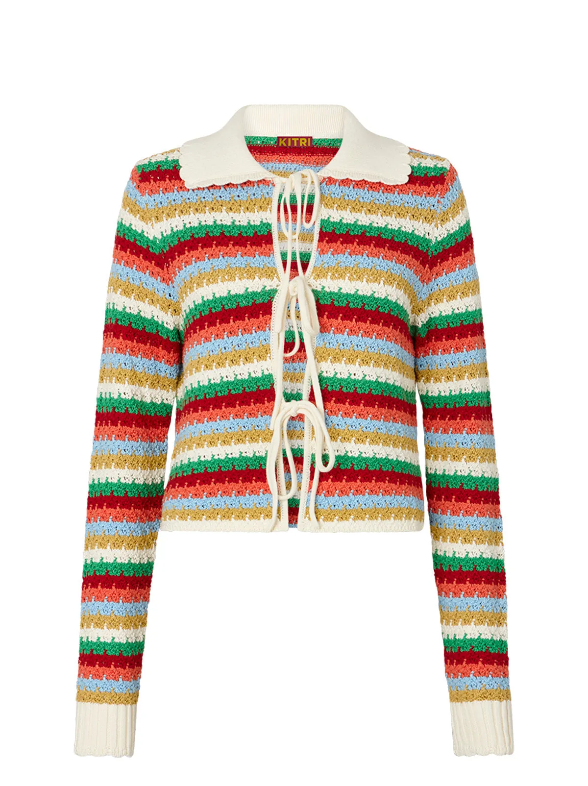 Evie Blue Multi Crochet Knit Cardigan sold by KITRI Studio product image thumbnail 4