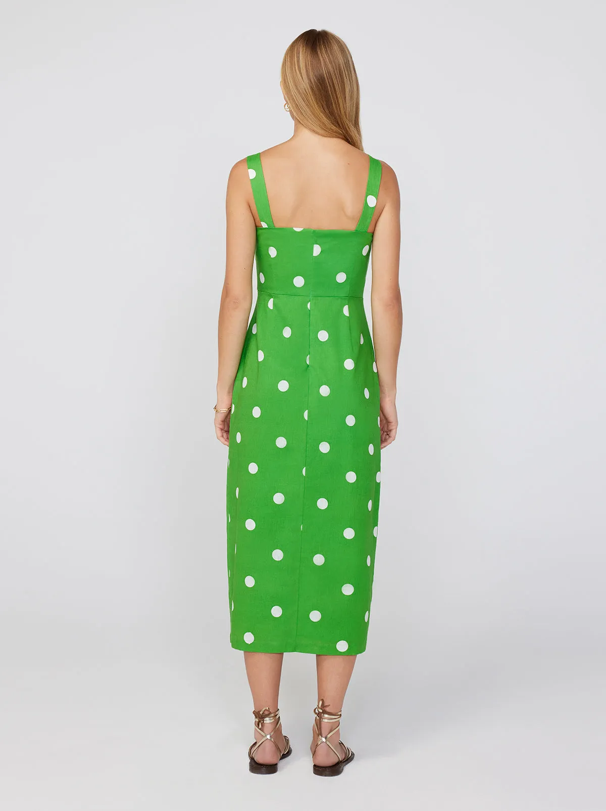 Mara Green Polka Dot Midi Dress sold by KITRI Studio product image thumbnail 3