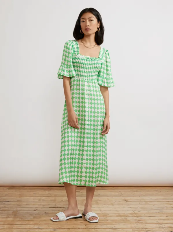 Arabella Green Checker Dress sold by KITRI Studio