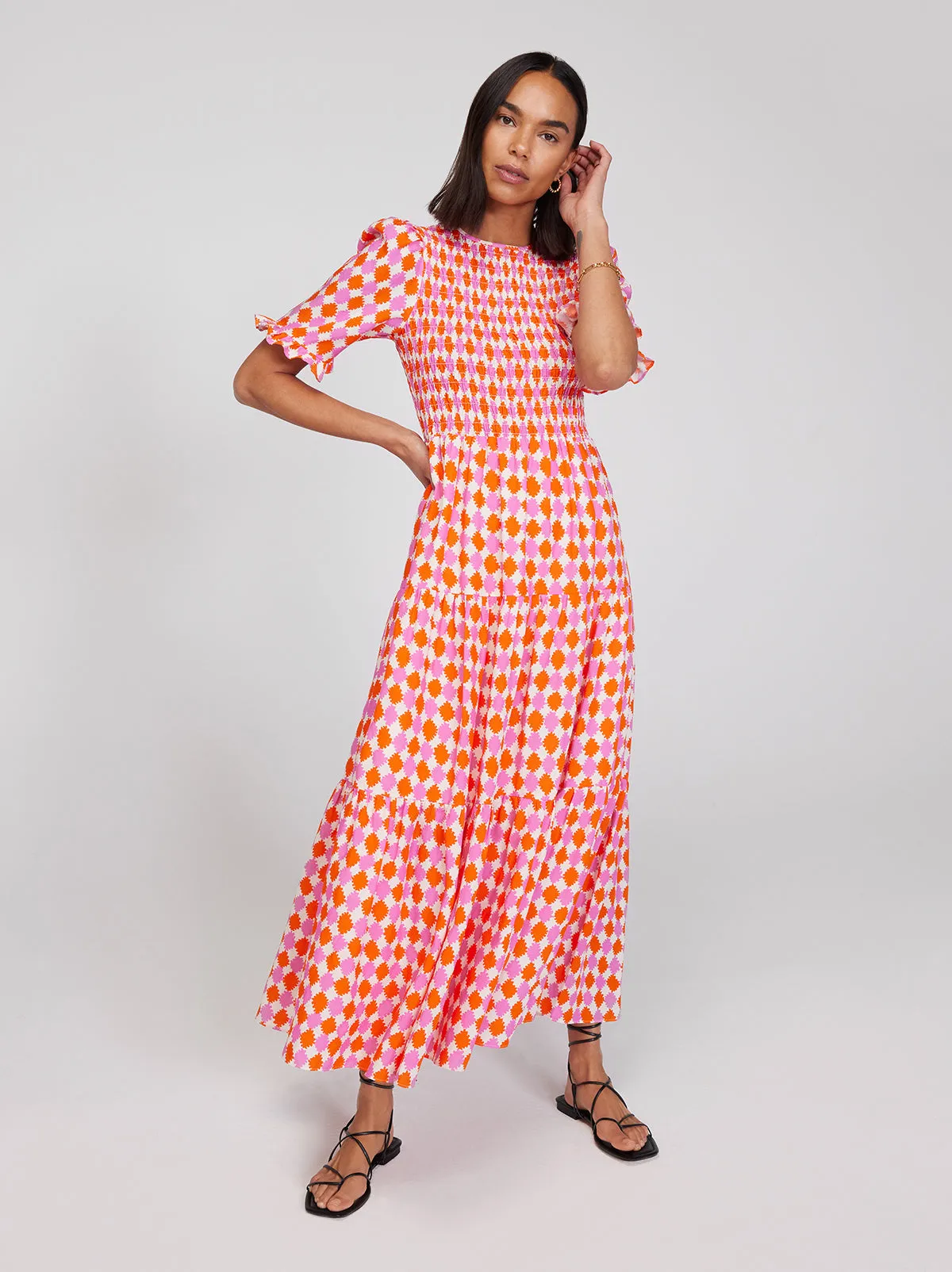 Gracie Picnic Check Shirred Dress sold by KITRI Studio product image thumbnail 3