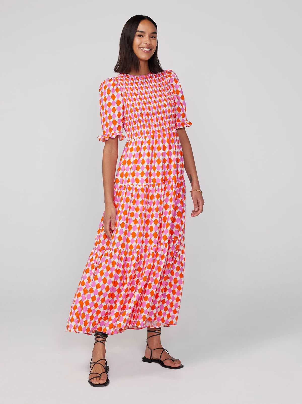 Gracie Picnic Check Shirred Dress sold by KITRI Studio product image thumbnail 2