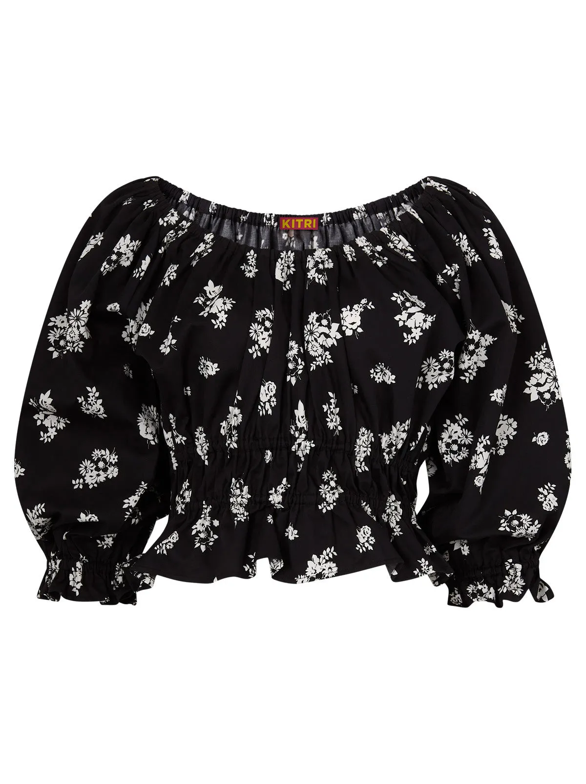 Tina Black Mono Floral Top sold by KITRI Studio product image thumbnail 4