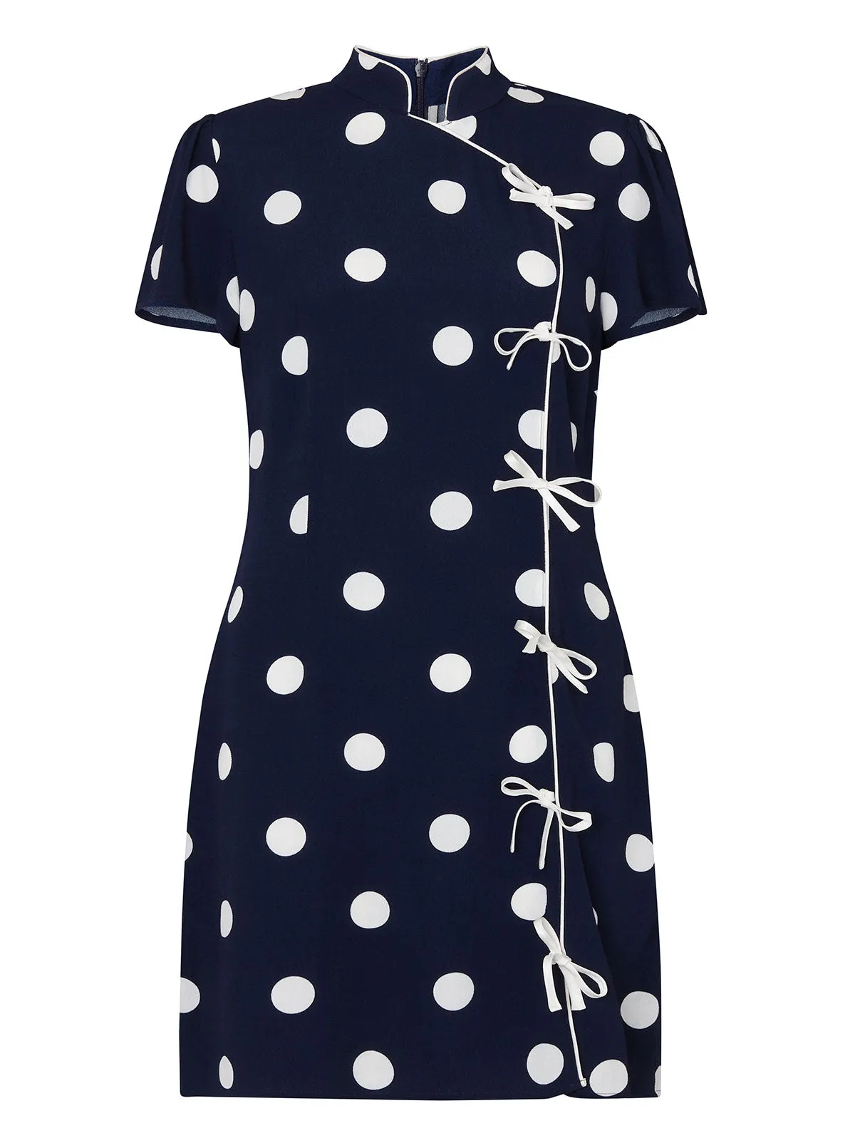 Harlow Navy Polka Dot Mini Dress sold by KITRI Studio product image thumbnail 4