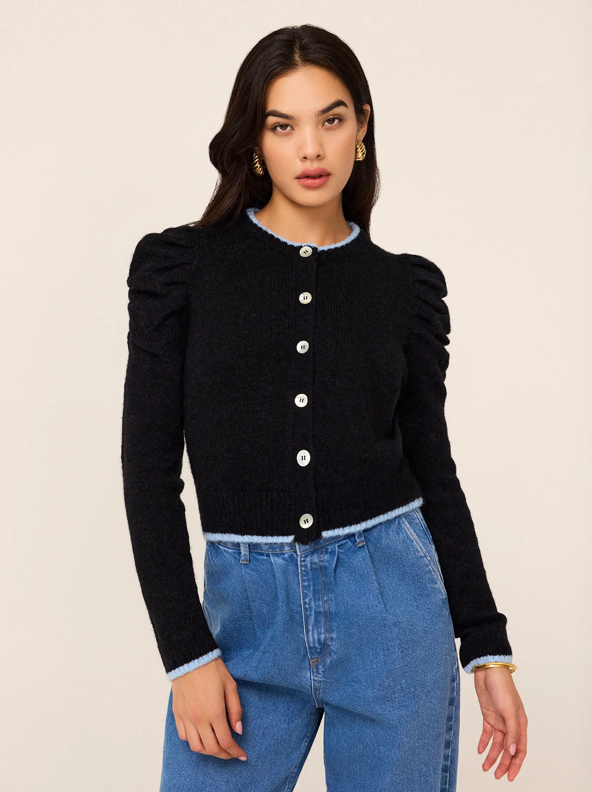 Matilda Black Knit Cardigan sold by KITRI Studio