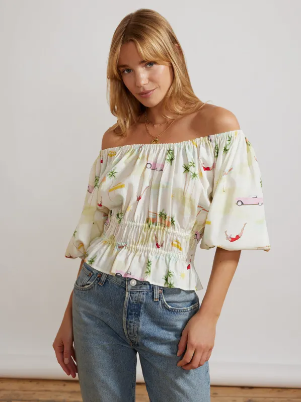 Tina Palm Springs Print Top sold by KITRI Studio