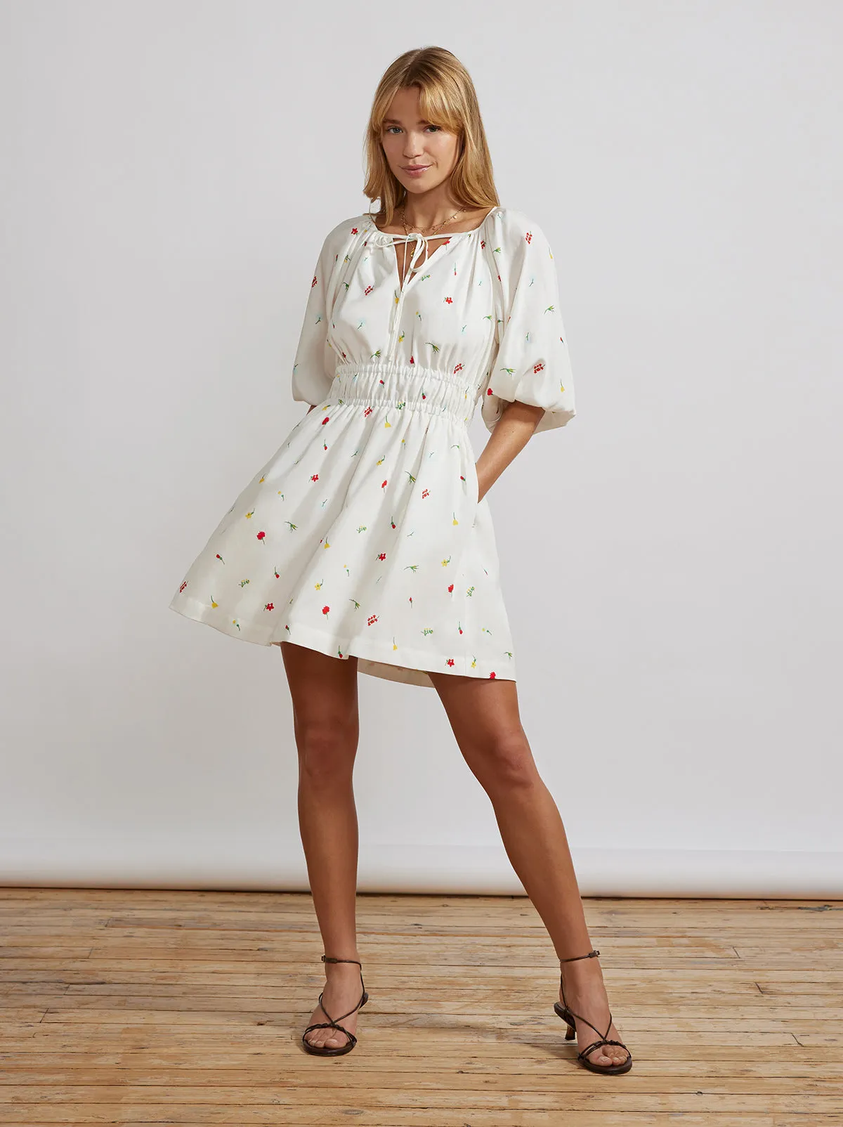 Azalea White Vintage Floral Mini Dress sold by KITRI Studio