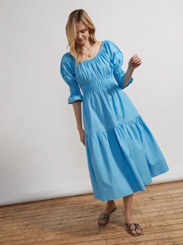 Margot Azure Blue Midi Dress sold by KITRI Studio
