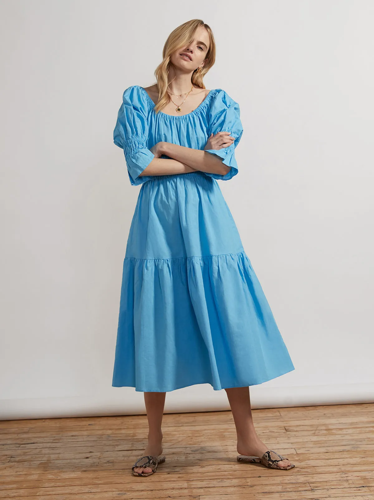 Margot Azure Blue Midi Dress sold by KITRI Studio product image thumbnail 3