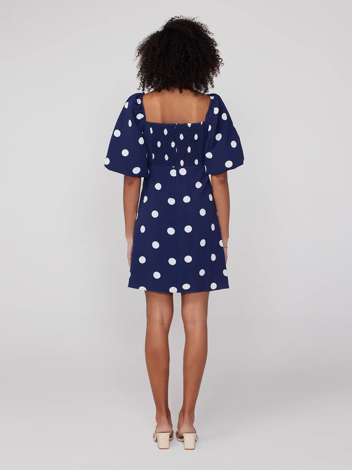 Zosia Navy Polka Dot Mini Dress sold by KITRI Studio product image thumbnail 2