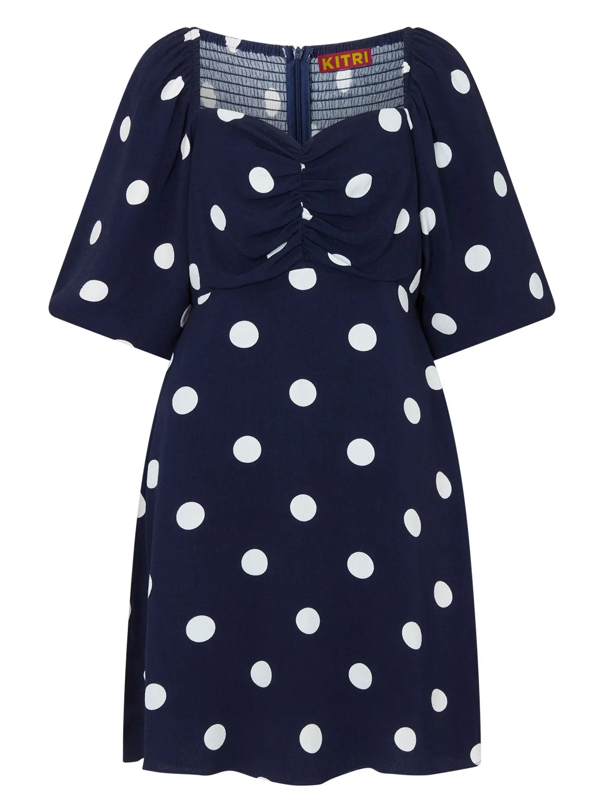 Zosia Navy Polka Dot Mini Dress sold by KITRI Studio product image thumbnail 4