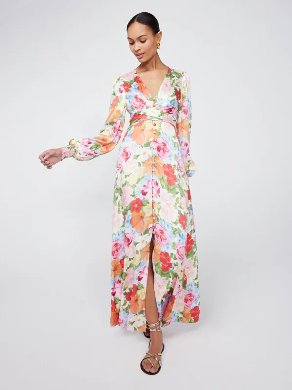 Aurora Painted Floral Maxi Dress sold by KITRI Studio