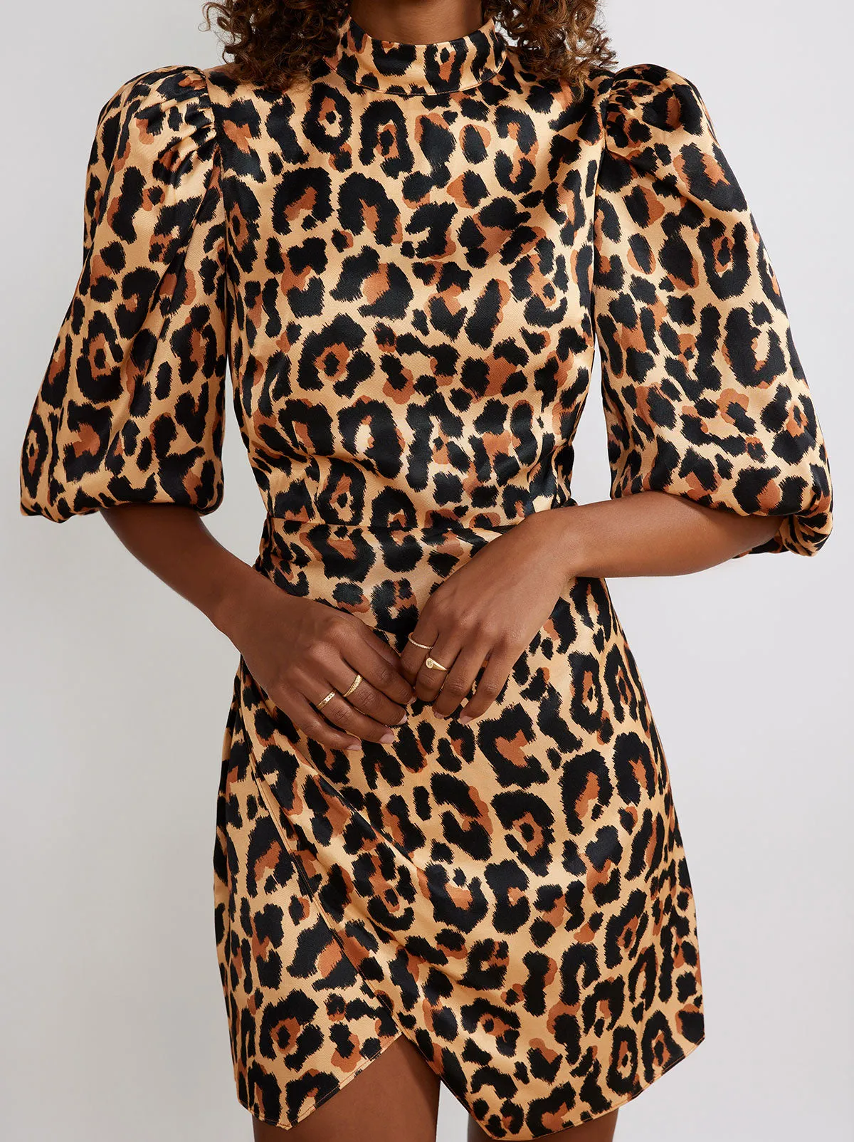 Maisie Leopard Print Mini Dress sold by KITRI Studio product image thumbnail 3