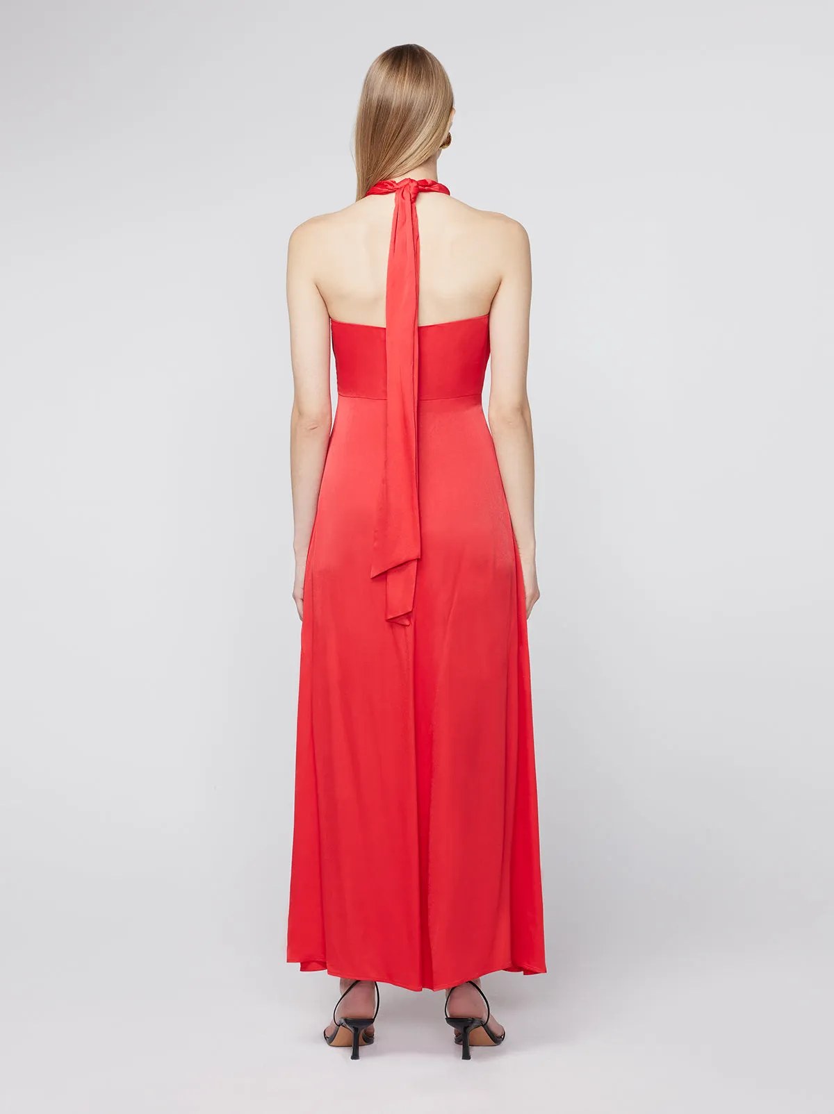 Neve Red Satin Halter Dress sold by KITRI Studio product image thumbnail 4