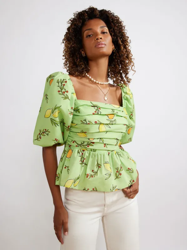 Lois Green Citrus Top sold by KITRI Studio