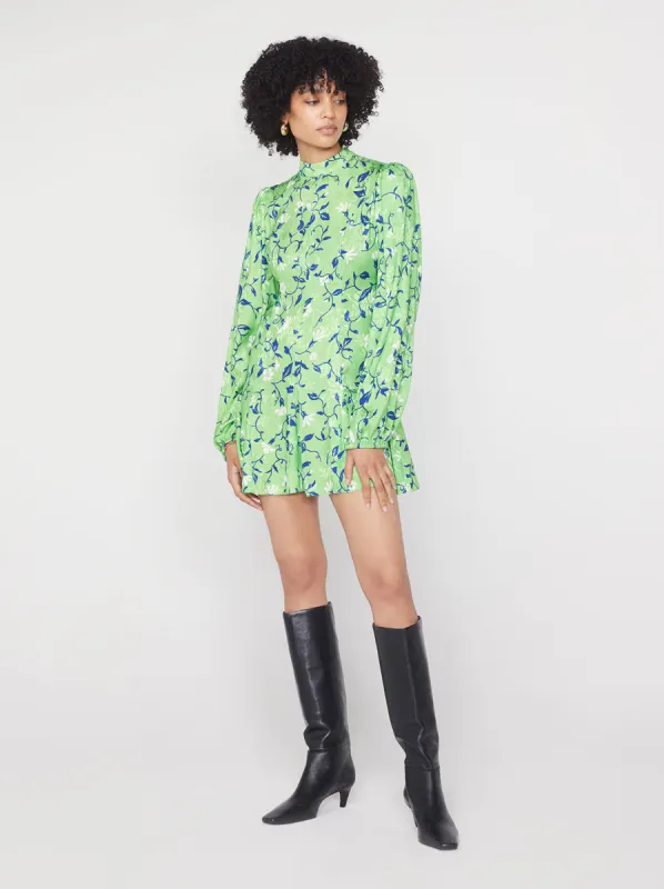 Doretta Green Vine Print Mini Dress sold by KITRI Studio