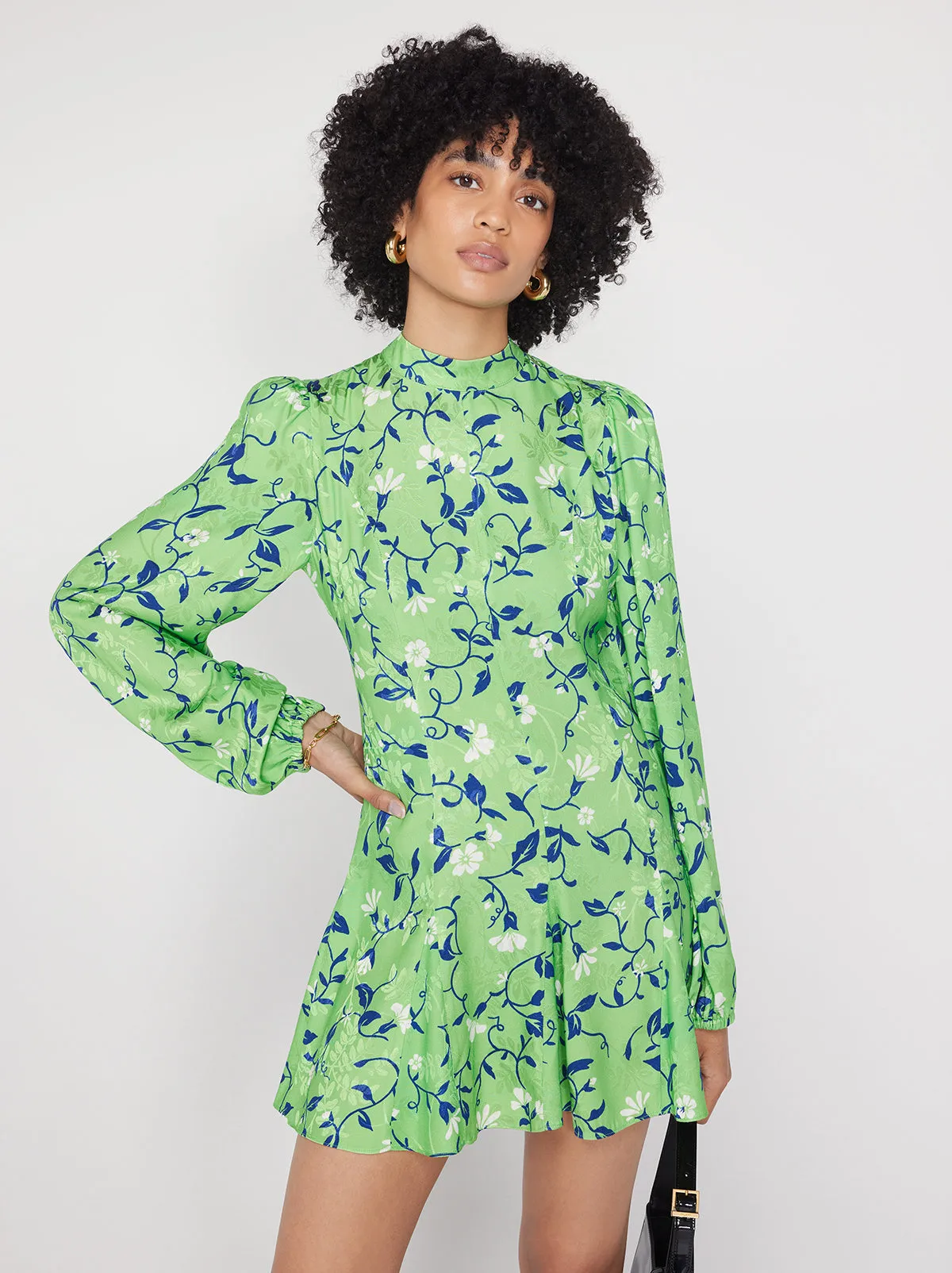 Doretta Green Vine Print Mini Dress sold by KITRI Studio product image thumbnail 3