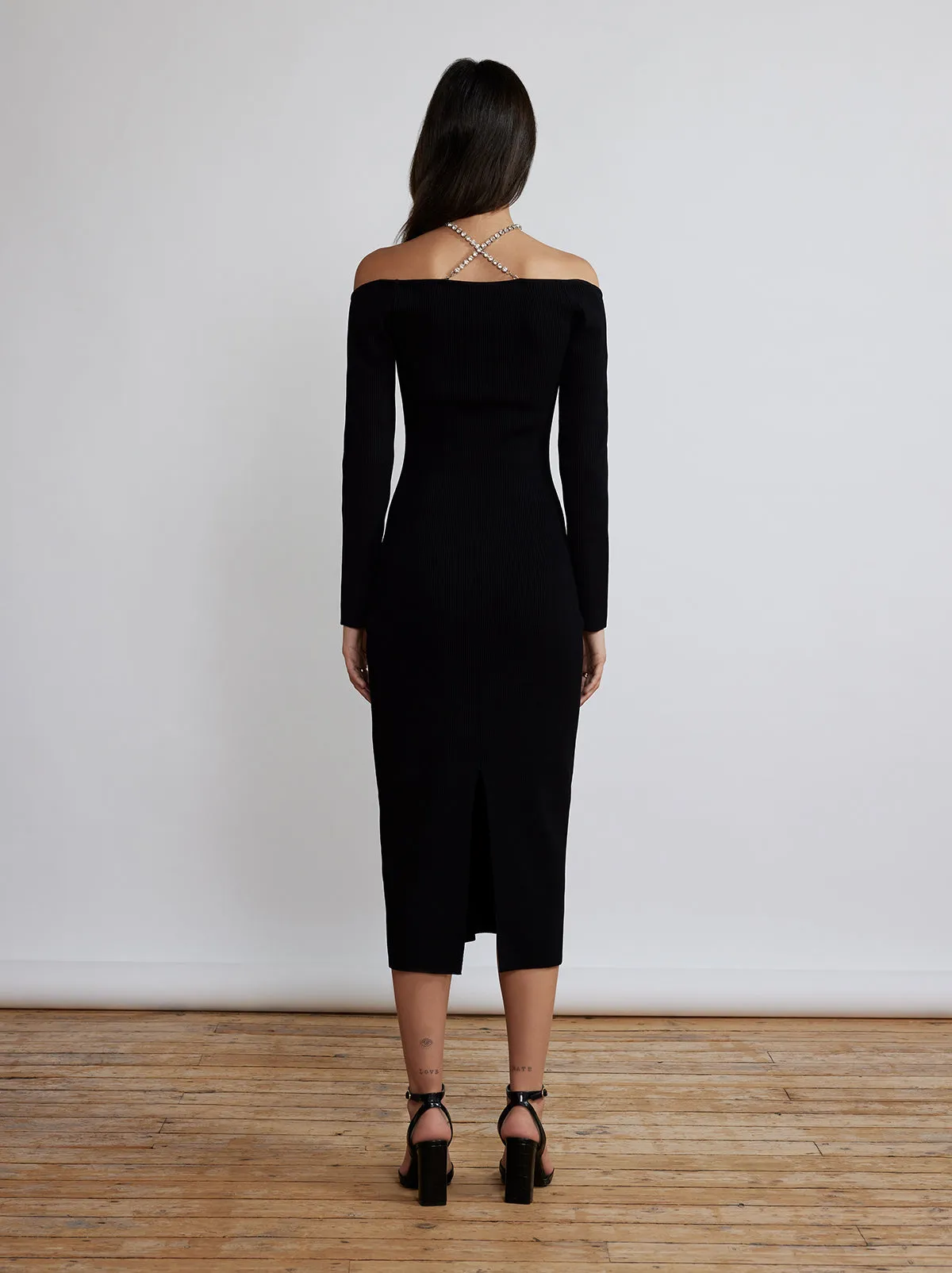 Renee Black Bardot Knit Dress sold by KITRI Studio product image thumbnail 4