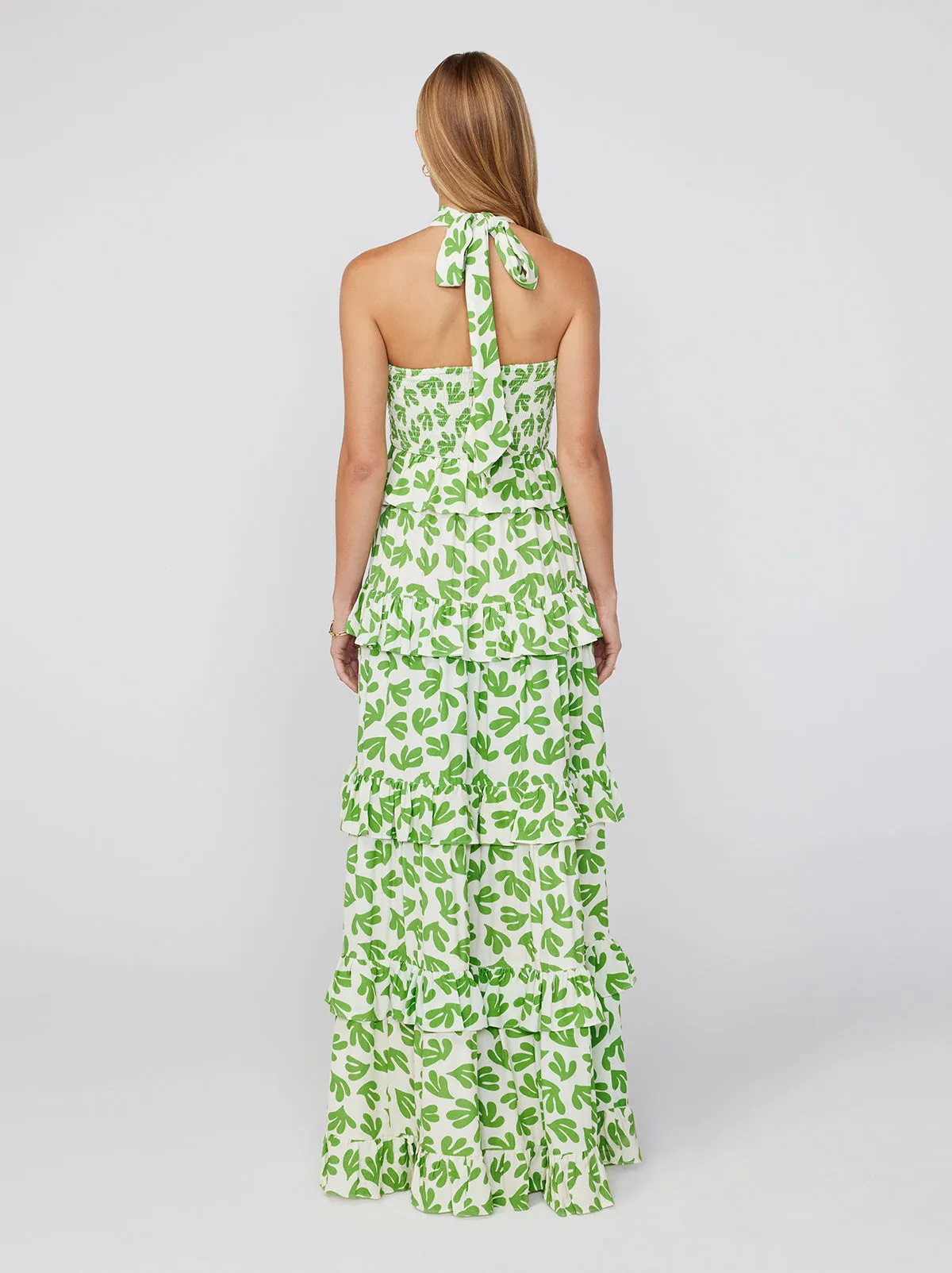 Romily Leaf Print Maxi Dress sold by KITRI Studio product image thumbnail 4