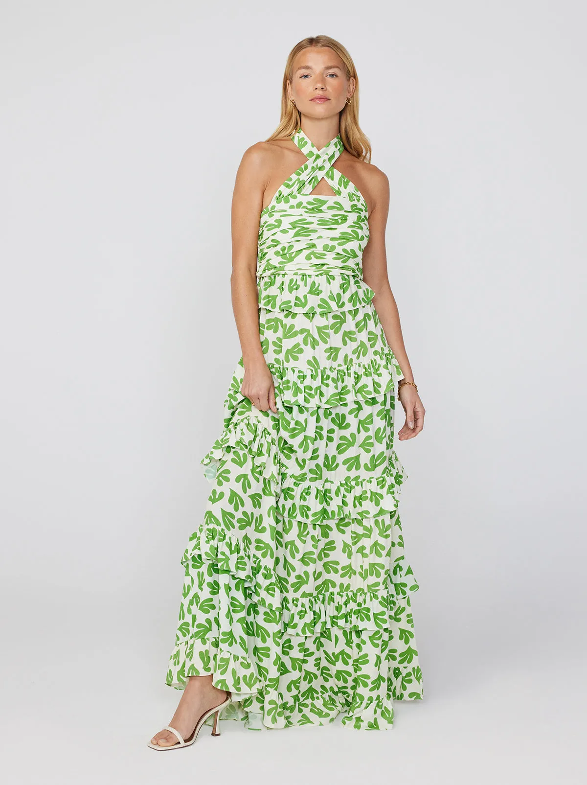 Romily Leaf Print Maxi Dress sold by KITRI Studio product image thumbnail 2
