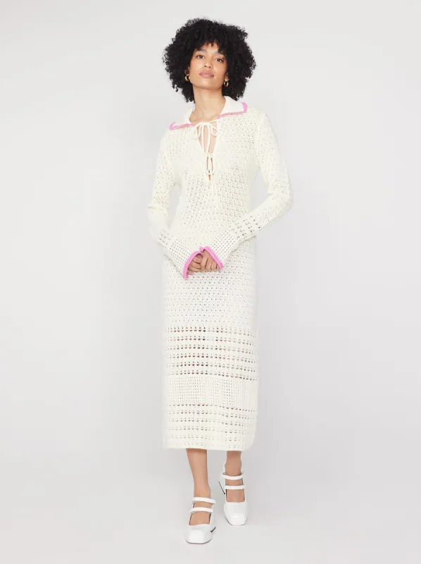 Delilah Ivory Crochet Knit Dress sold by KITRI Studio