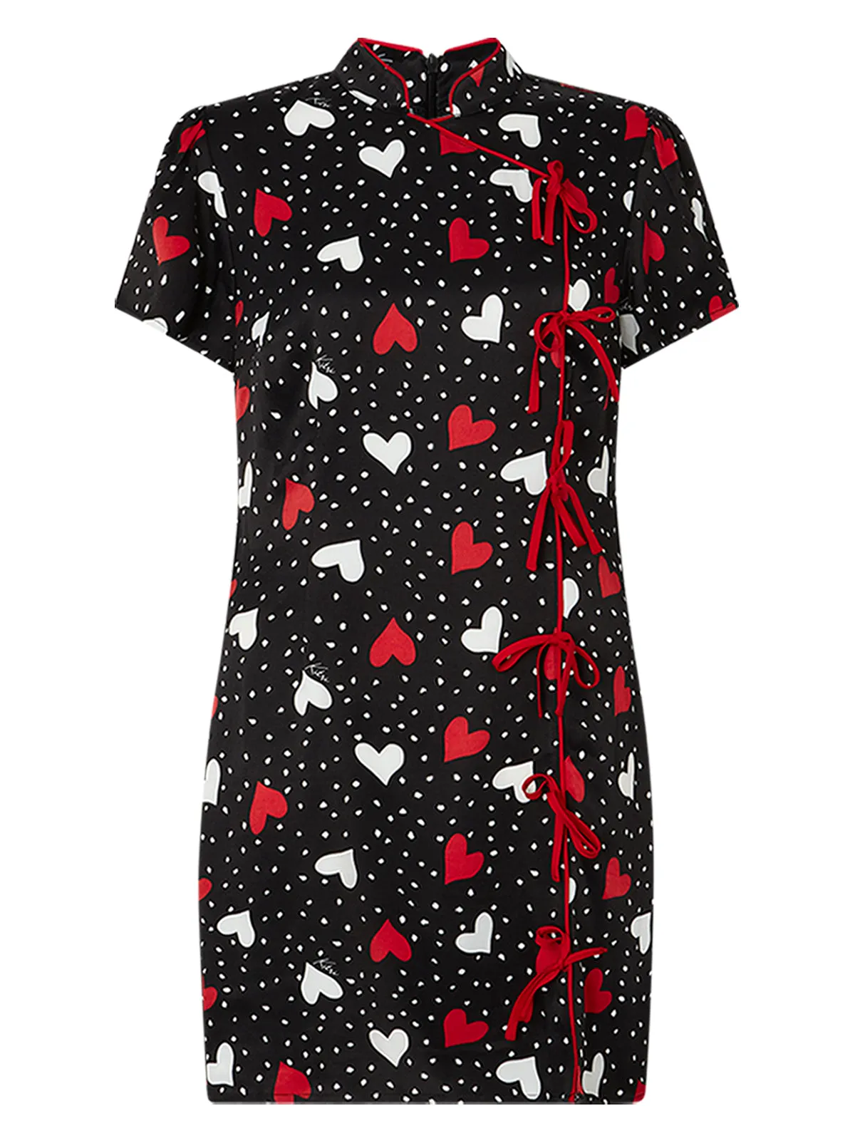 Harlow Red Heart Print Mini Dress sold by KITRI Studio product image thumbnail 5