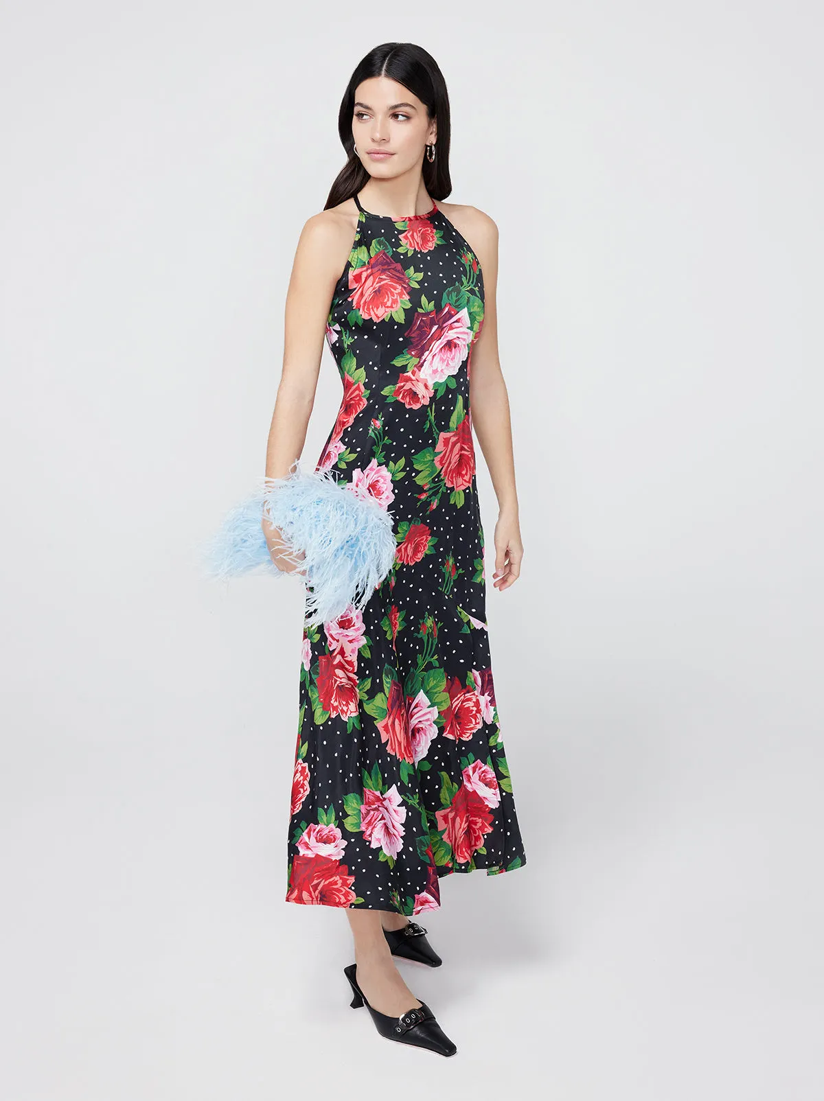 Lucia Red Painted Rose Halter Dress sold by KITRI Studio product image thumbnail 3