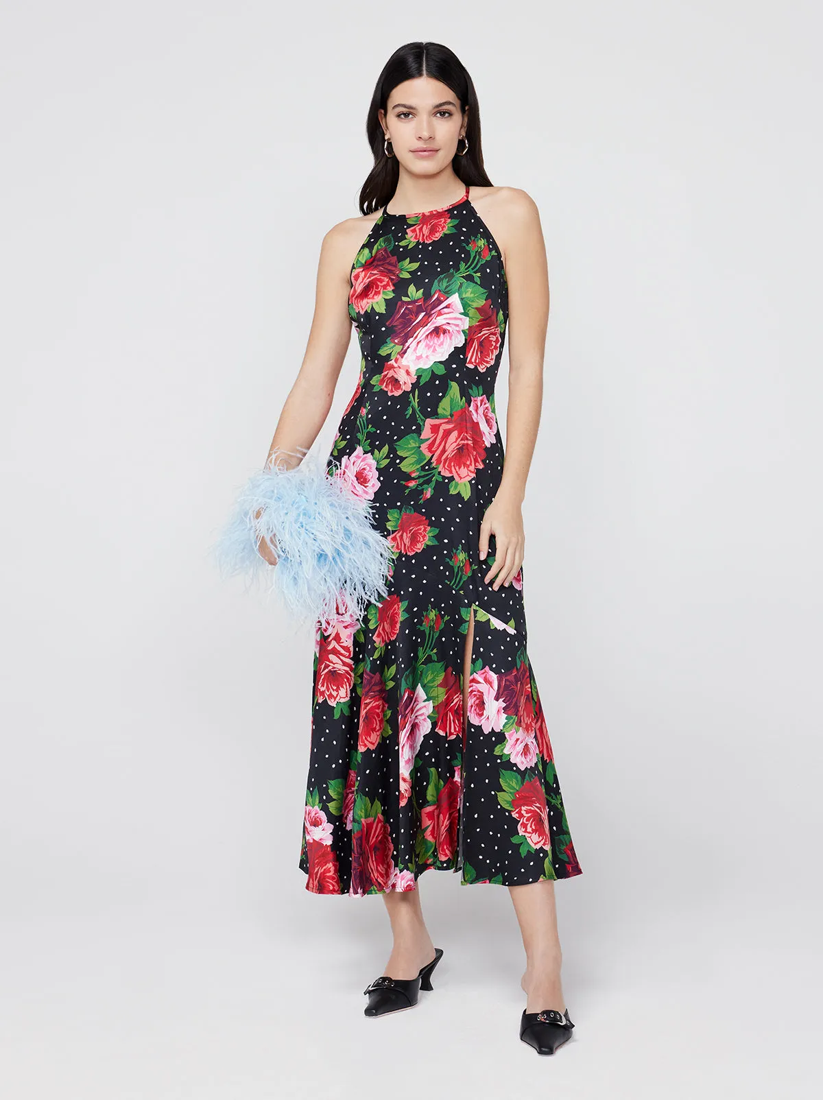 Lucia Red Painted Rose Halter Dress sold by KITRI Studio product image thumbnail 4