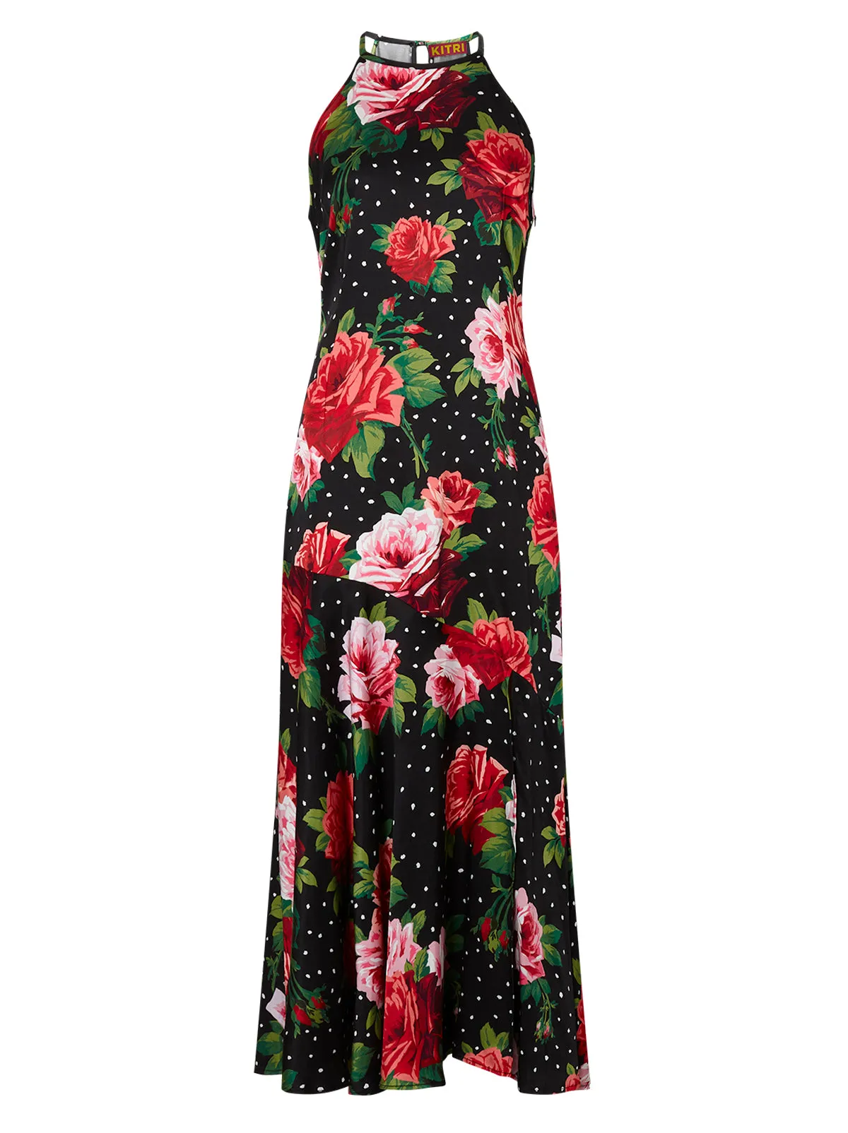 Lucia Red Painted Rose Halter Dress sold by KITRI Studio product image thumbnail 5
