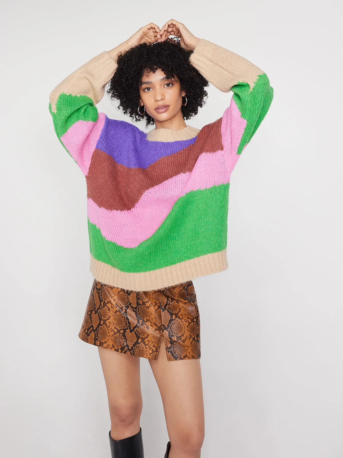 Darina Multi Stripe Intarsia Sweater sold by KITRI Studio product image thumbnail 3