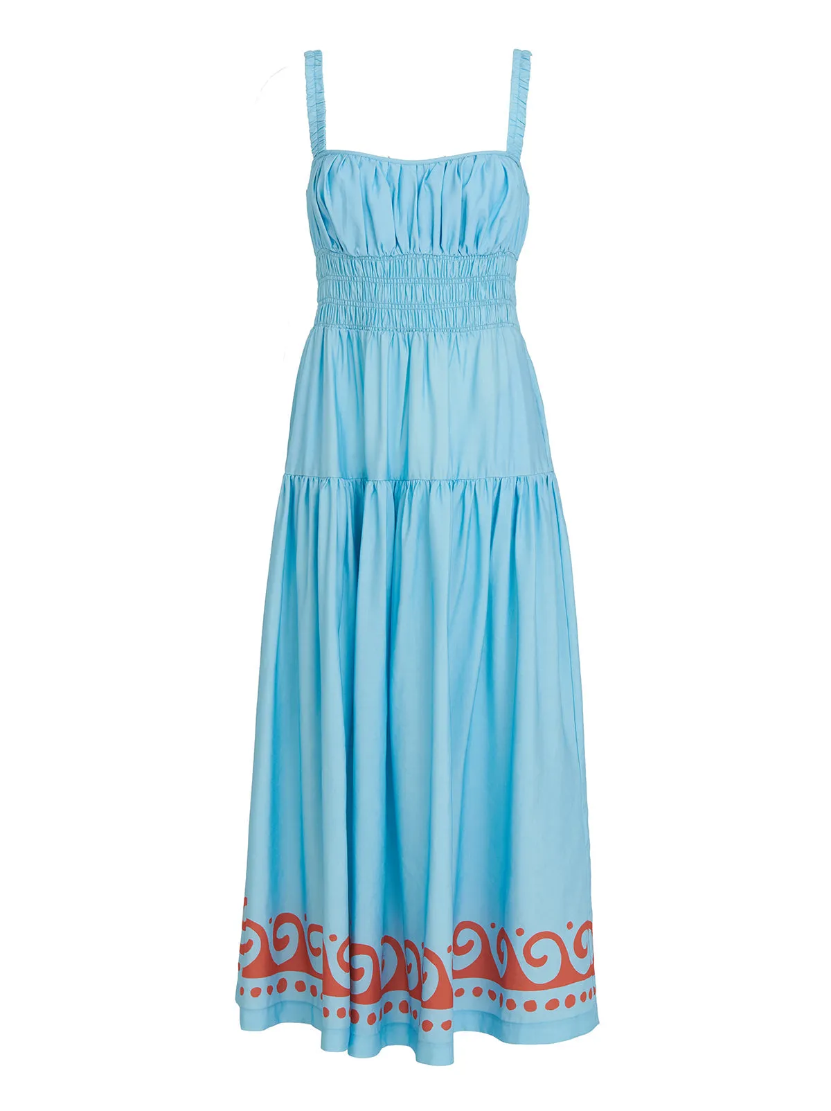 Isobel Blue Wave Print Midi Dress sold by KITRI Studio product image thumbnail 5