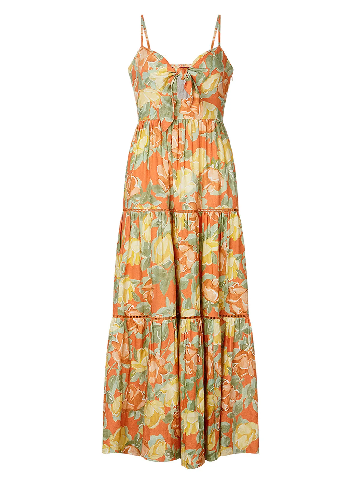 Immy Apricot Painted Floral Print Midi Dress sold by KITRI Studio product image thumbnail 5