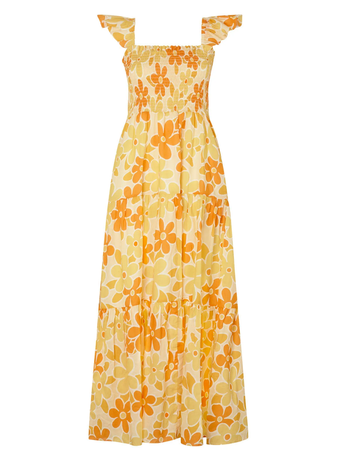 Aisha Yellow Floral Print Maxi Dress sold by KITRI Studio product image thumbnail 5