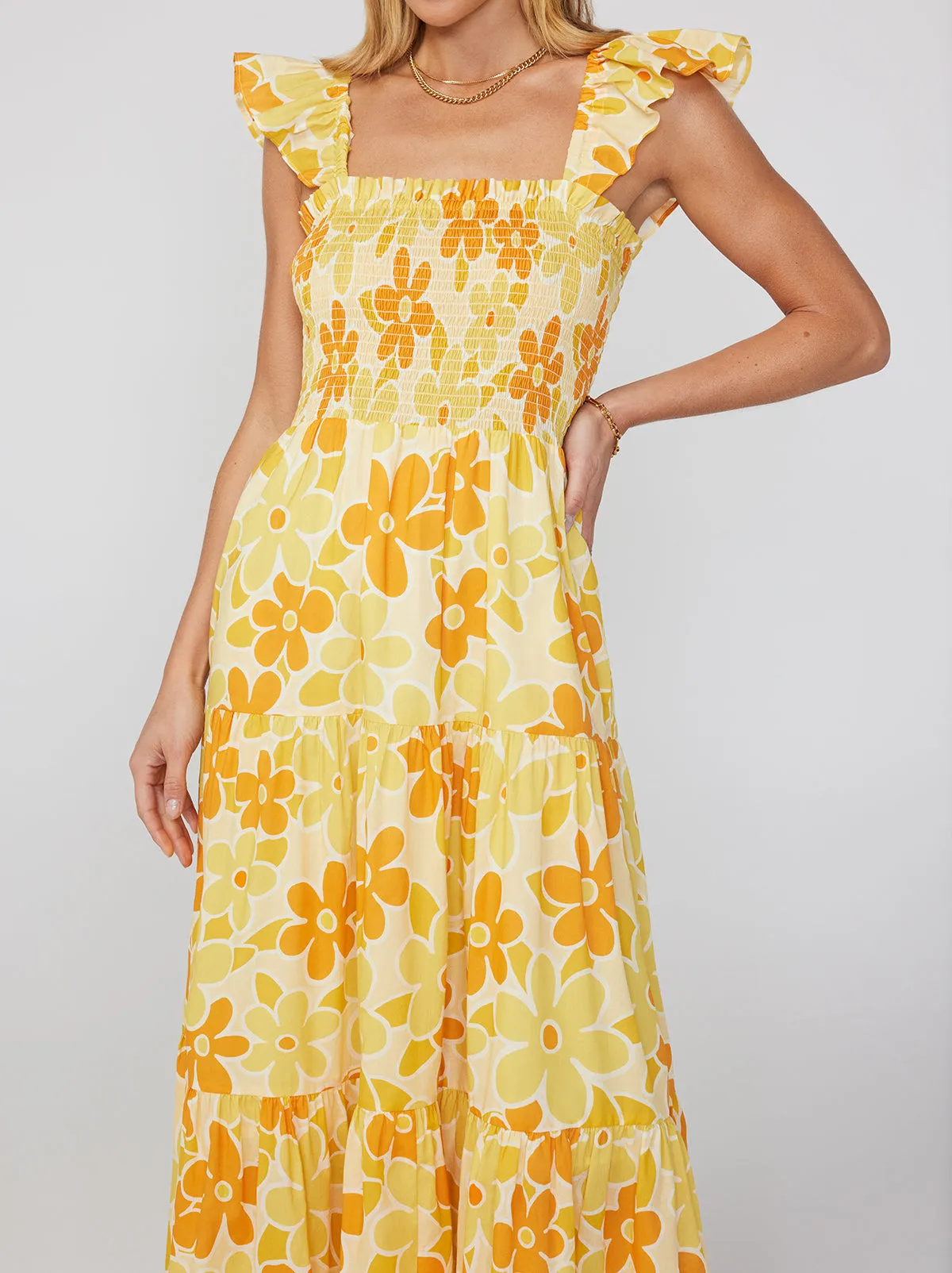 Aisha Yellow Floral Print Maxi Dress sold by KITRI Studio product image thumbnail 2