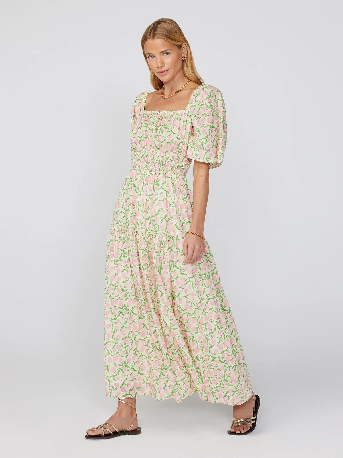 Louisa Tulip Print Maxi Dress sold by KITRI Studio