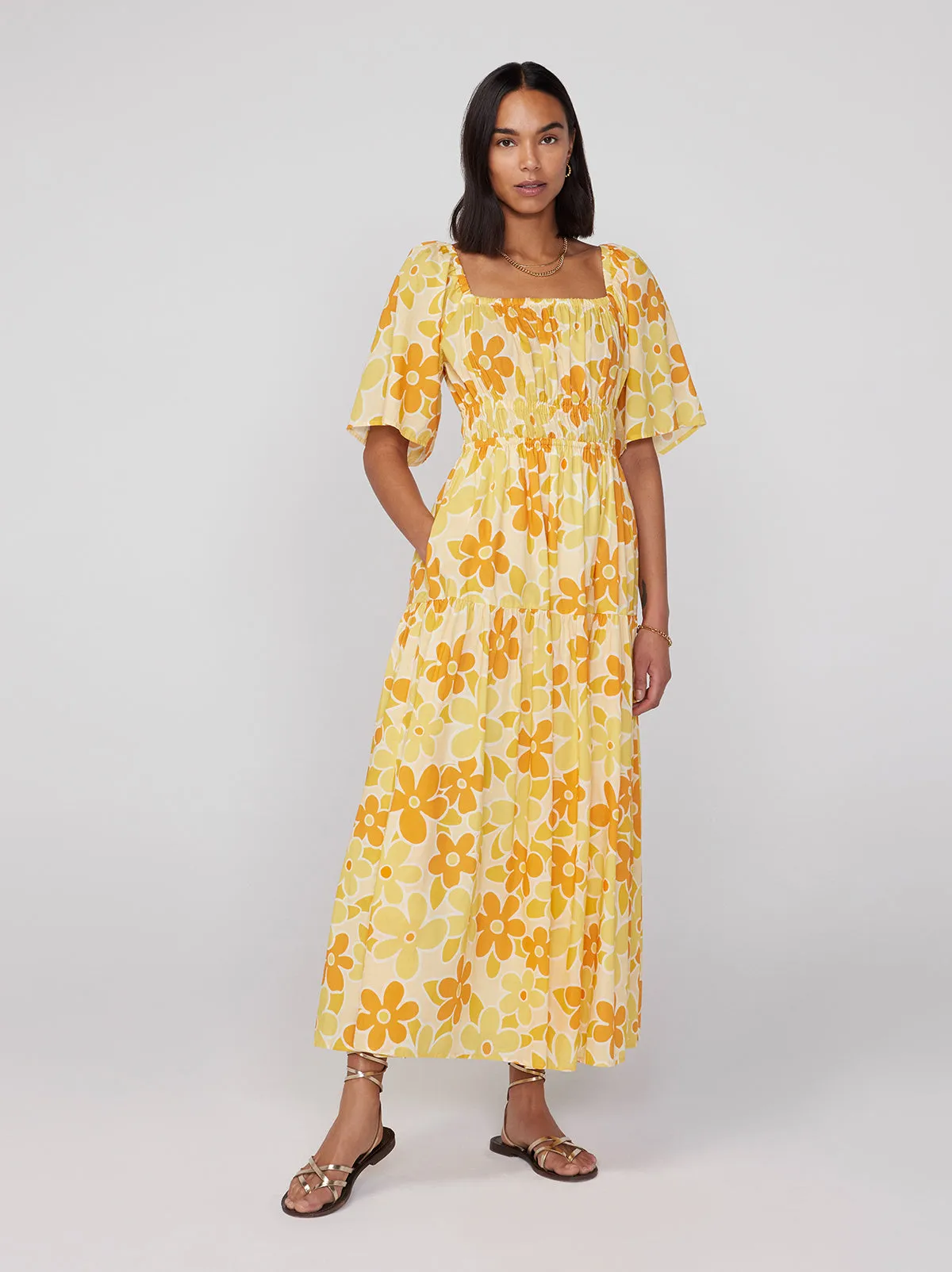 Louisa Yellow Floral Print Maxi Dress sold by KITRI Studio product image thumbnail 2