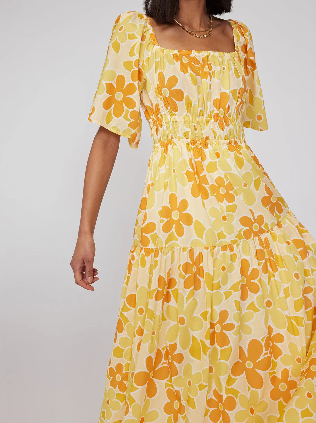 Louisa Yellow Floral Print Maxi Dress sold by KITRI Studio product image thumbnail 3