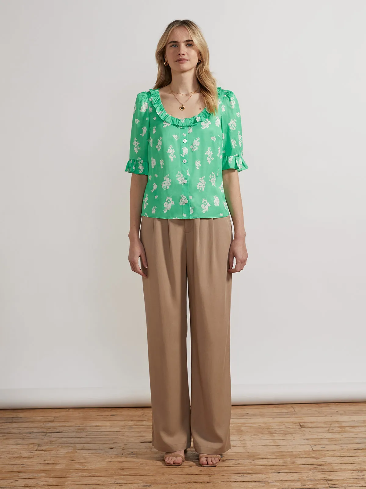 Cora Green Mono Floral Top sold by KITRI Studio product image thumbnail 3