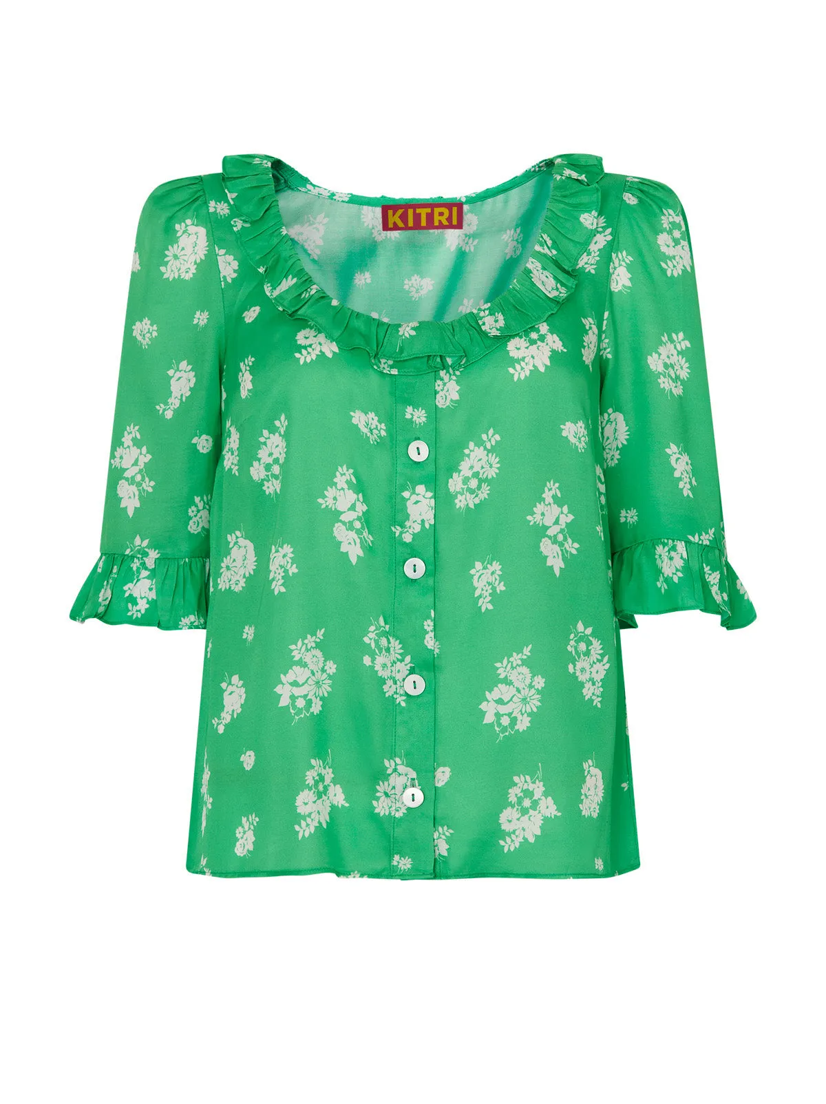 Cora Green Mono Floral Top sold by KITRI Studio product image thumbnail 4