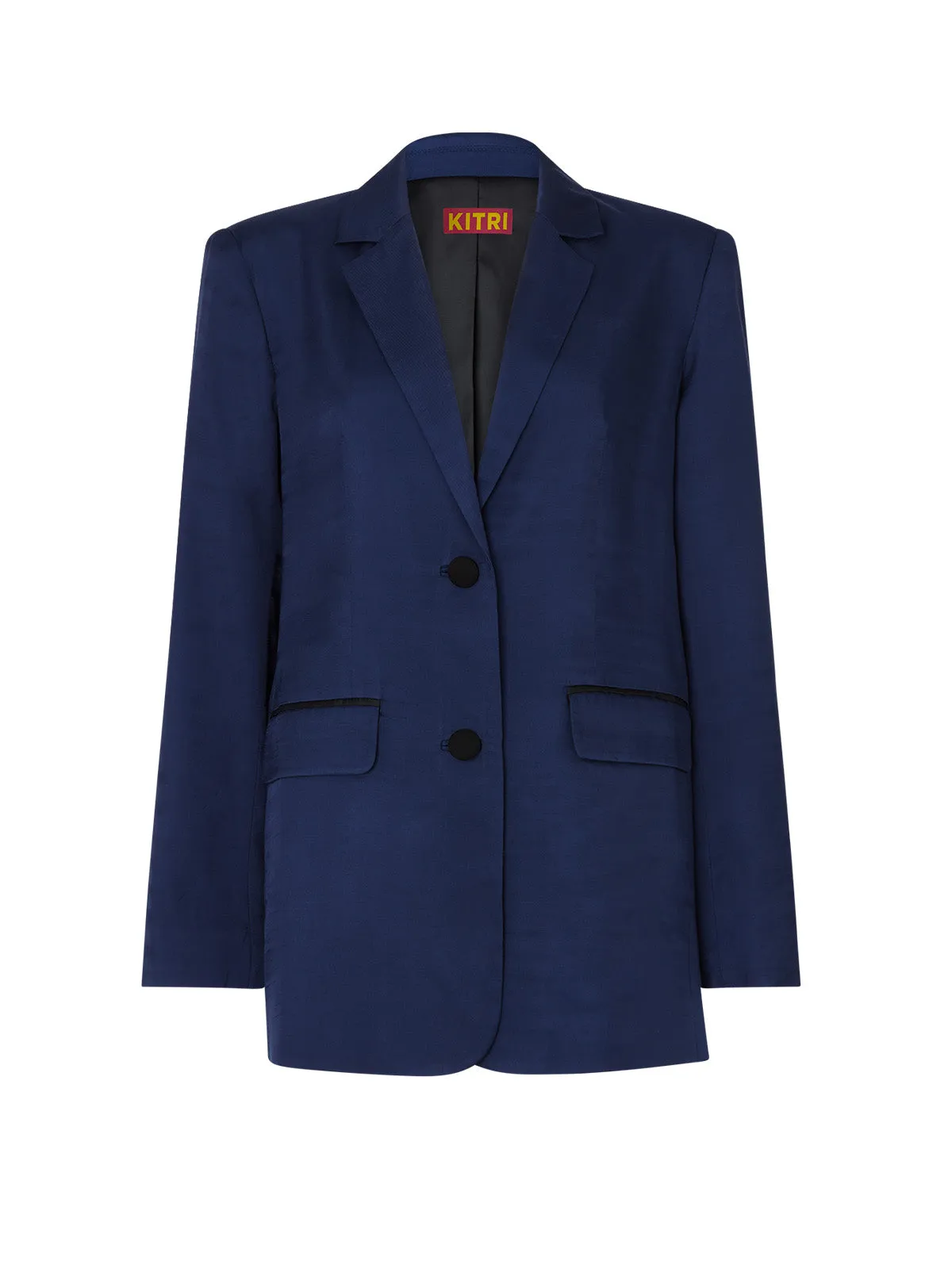 Tessa Navy Satin Blazer sold by KITRI Studio product image thumbnail 5