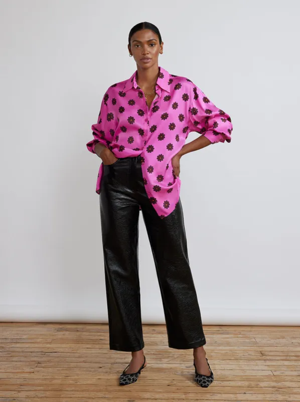 Angela Pink Retro Floral Shirt sold by KITRI Studio