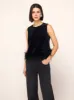 Lou Lou Black Velvet Feather Top sold by KITRI Studio