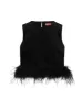 Lou Lou Black Velvet Feather Top sold by KITRI Studio