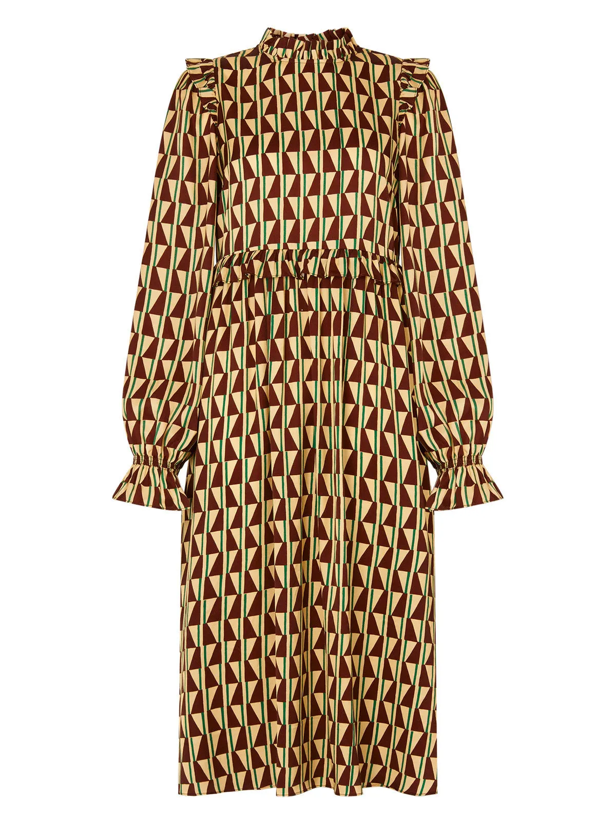 Savannah Chocolate Tile Print Midi Dress sold by KITRI Studio product image thumbnail 5