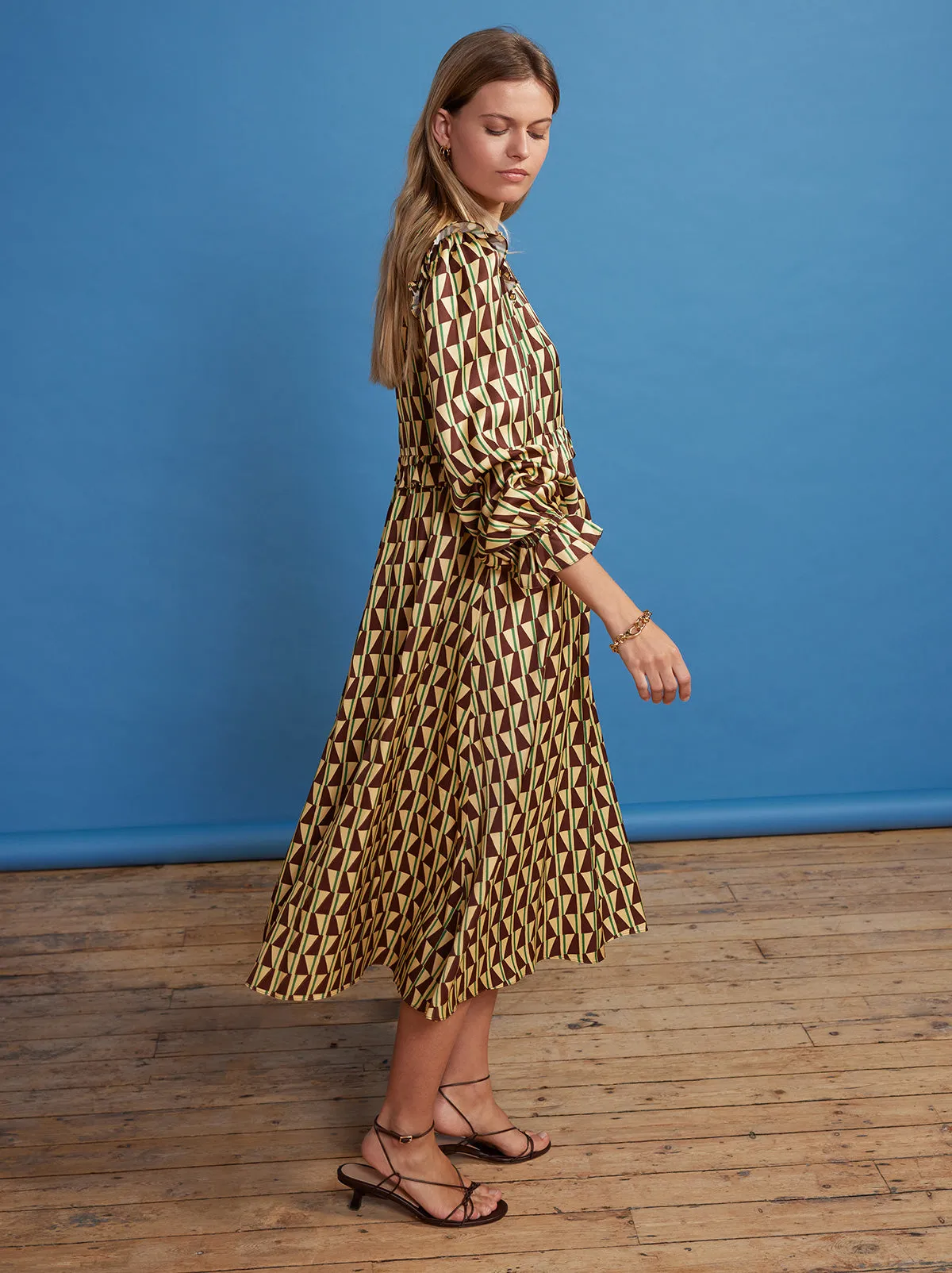 Savannah Chocolate Tile Print Midi Dress sold by KITRI Studio product image thumbnail 2